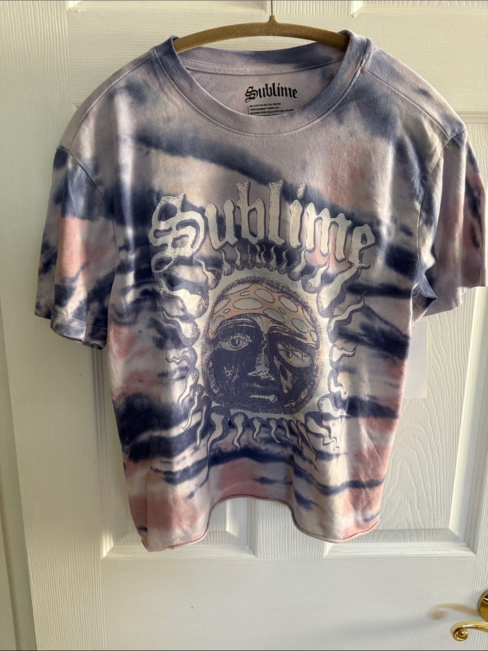 Sublime Tie-Dye Short Sleeve Tee in Blue & Pink Size XS